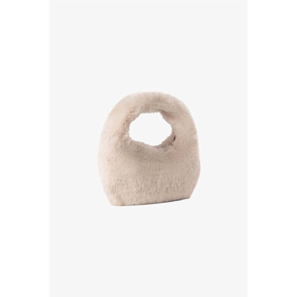 NEW LAMARQUE women's alix mini faux fur hobo bag in oat